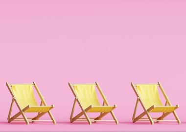 Three beach chairs