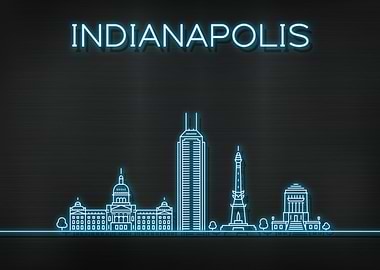Indianapolis City Skyline