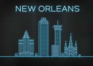 New Orleans City Skyline