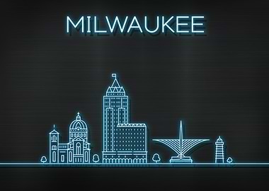 Milwaukee City Skyline