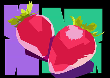 Strawberry pop art