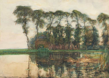 Farmstead along the water