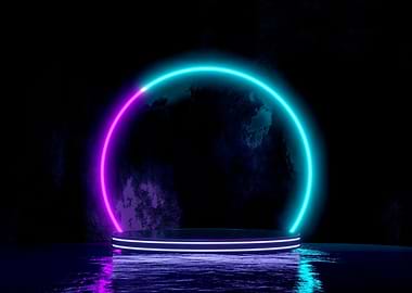 Neon lights 3d rendering