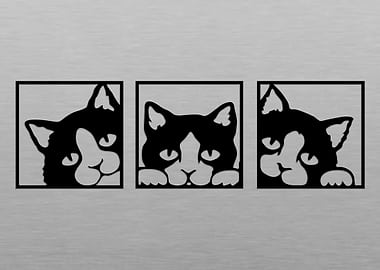 Horizontal Black Cat Head