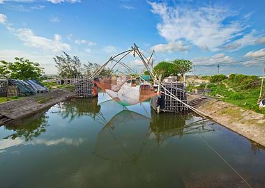 Bamboo frame fishing nets