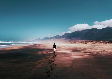 walking in the beach