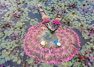Flowers on the river