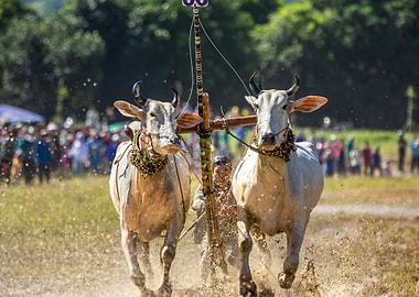 Traditional oxen racing