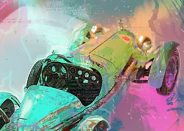Oldtimer artwork colorful
