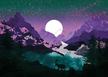 Valley of pink mountains