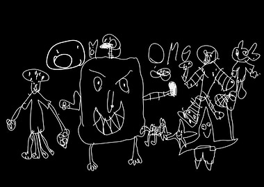 Cartoon art graffiti hand