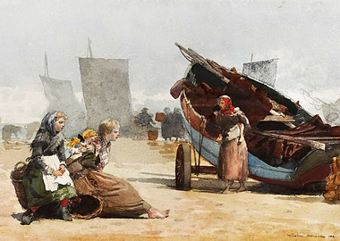 Beach Scene Cullercoats