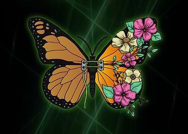 Biopunk Butterfly Flowers
