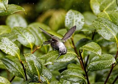 Hummingbird Leaf wash