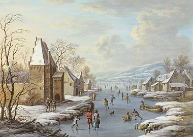 Wintergezicht Met Ijsverma