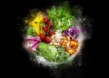 salad water color black