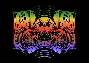 Loudspeaker Skull Art