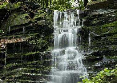 Stony Waterfall in Forest