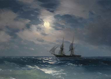 The Brig in Moonlight