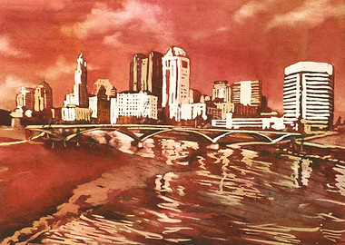 Columbus Ohio sunset art