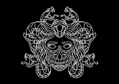 line art human snake