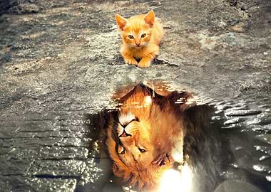 Cat reflect the Lion