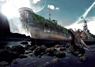 Giant Octopus Capturing A