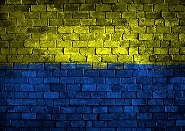 Ukraine Flag Brick Wall