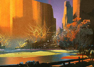 colorful landscape nature