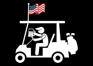Patriotic Golf Cart USA