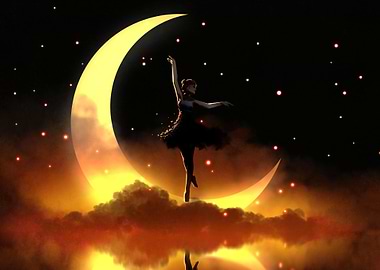 Ballerina in the moon
