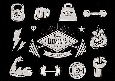 Retro Fitness Elements