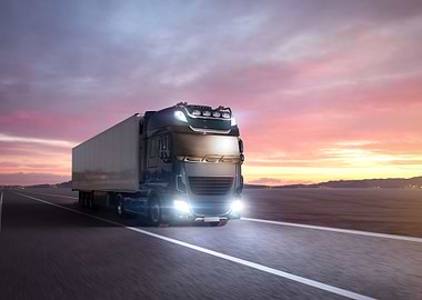 Truck Driving On A Highway