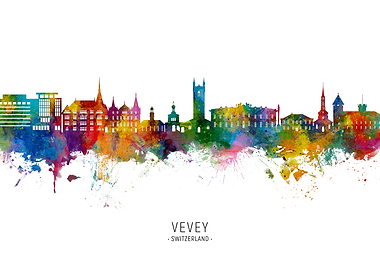 Vevey Skyline Switzerland
