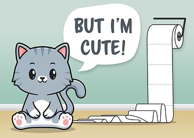 Messy Cat Funny Bathroom 1