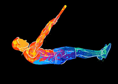 Abstract young man doing