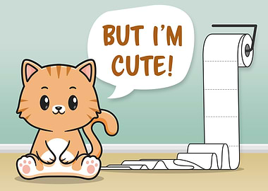 Funny Bathroom Messy Cat 2