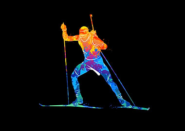 Abstract biathlete