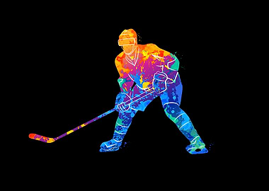 Abstract hockey player