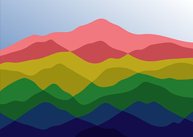 Mountains color vector