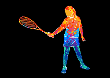Abstract tennis player