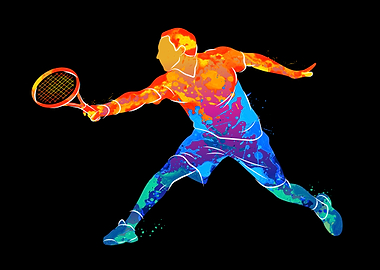 Abstract tennis player