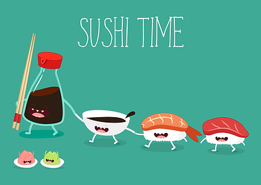 Sushi Time Funny Kawaii