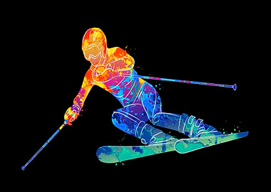 Abstract skiing