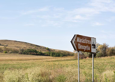 Road sign to the monastery
