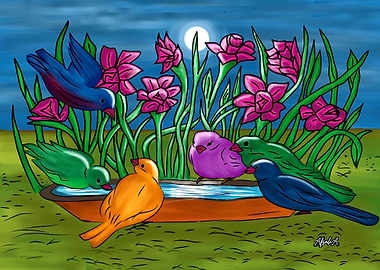 Sparrows Landscape Scenery