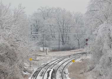 Rail tracks after a Storm
