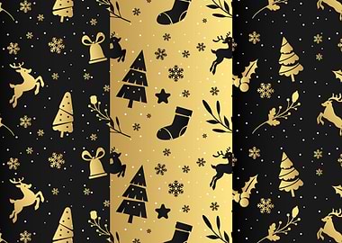 Golden Christmas Pattern