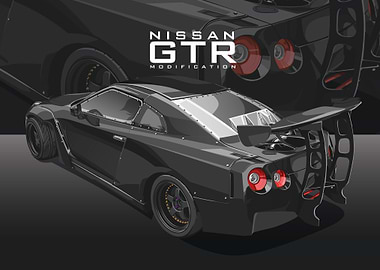 nissan gtr black