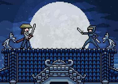 Pixel art ninja samurai
